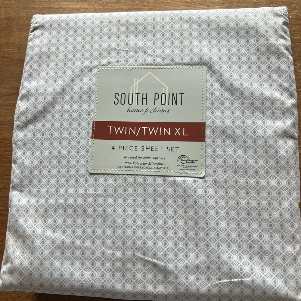 South Point Home Fashions Twin/Twin XL Sheet Set - Gray